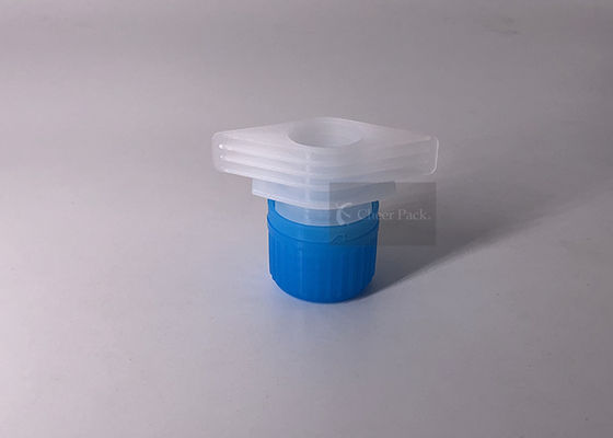 Injeção do tampão do bico do empacotamento flexível que modela o material azul do PE da cor