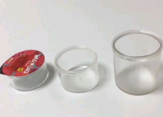 Mini diâmetro redondo transparente dos recipientes plásticos 49mm para o empacotamento do pó do chocolate