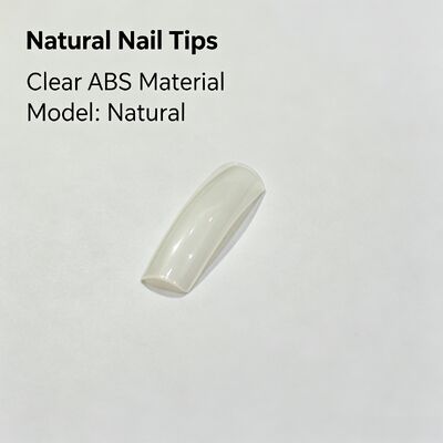 Qualidade  Natural ABS Almond Shape Full Cover False Nails Clear Finger Nail Tips for Nail Art Salon Use and Bulk Supply Fábrica