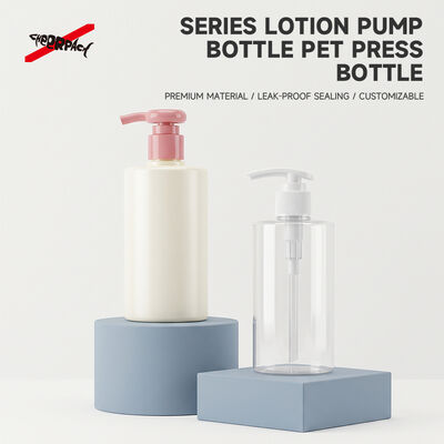 Qualidade  250ml 300ml 500ml PET Lotion Pump Bottle | Cosmetic Shampoo Packaging Supplier | Multi-size cylinder PET bottle, 24 thread neck, leak-proof. Custom color & logo for shampoo, body wash, skincare liquid Fábrica
