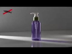Garrafa PET roxa transparente com bomba