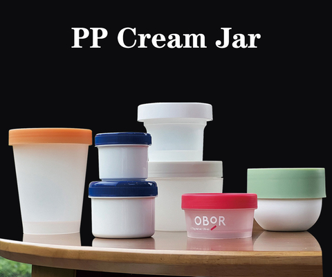 Material PP PCR 50ml 100ml 200ml latas de boca larga para cosméticos gelatina, bolo mousse e sorvete