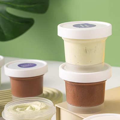 100 ml 200 ml chá verde abacate gelado mousse copo creme gelado neve erva lama filmes de lata