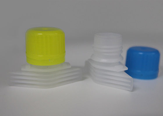 O bico plástico amarelo tampa/o tampão detergente para a roupa do bico com material da corrosão do PE o anti
