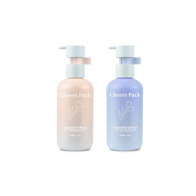 250 ml Flip Top Cap HDPE Plastic Shampoo Babycare Pink Bottle Lotion Pump Para embalagens cosméticas