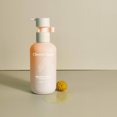 250 ml Flip Top Cap HDPE Plastic Shampoo Babycare Pink Bottle Lotion Pump Para embalagens cosméticas