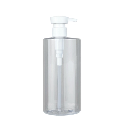 Novo design recipientes cosméticos 150ml/500ml embalagem para cuidados com a pele garrafa de PET branca com bomba de loção