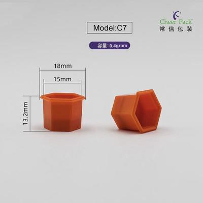 1.3 ml Hexagon PP Plastic Cup com tampa de alumínio para cosméticos
