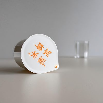 Copo de plástico PP/PS de 65ml com tampa de folha de alumínio para embalagem de alimentos