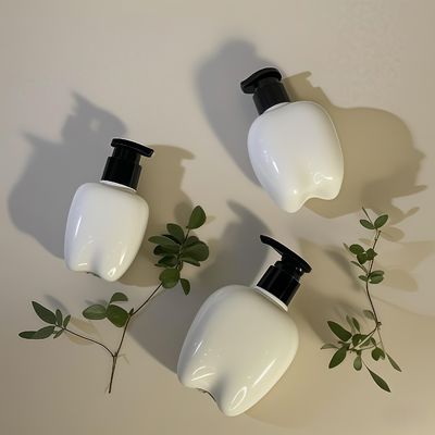 100-250ml frasco de plástico em forma de dente com bomba de pressão para lavagem de mãos loção capilar desinfetante de mãos logotipo personalizável