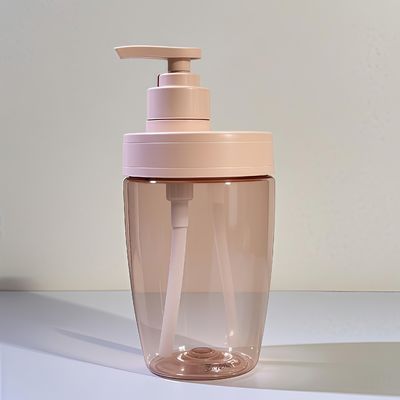 Garrafa cosmética de plástico PET de 400 ml e 500 ml com bomba de pressão para shampoo e loção de óleos essenciais