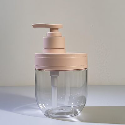 Garrafa cosmética de plástico PET de 400 ml e 500 ml com bomba de pressão para shampoo e loção de óleos essenciais