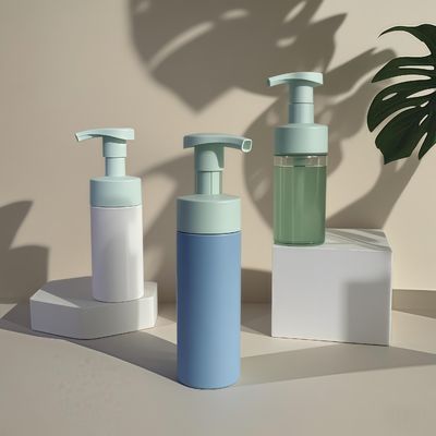 Frasco cosmético de plástico de 100ml, 120ml e 160ml, frasco PET para shampoo, loção, gel de banho com bomba de pressão e cor personalizada