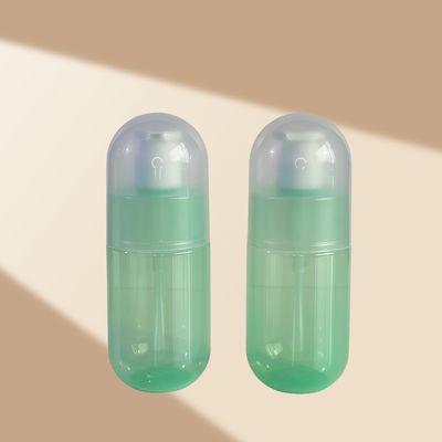 300 ml de capacidade Transparente PET verde frasco distribuidor de bomba para loção cosmética com logotipo personalizado