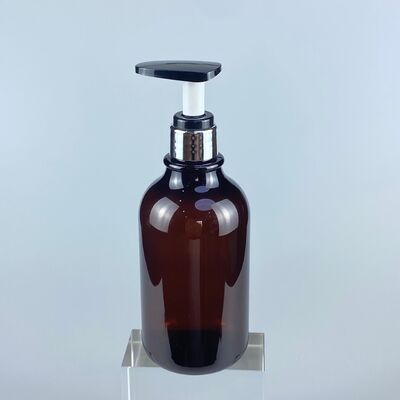 500 ml Semi-transparente Marrom PET Botão de plástico Press Pump para Creme Gel Chuveiro Cuidados com Cabelos Torrada Cap para embalagens de cosméticos