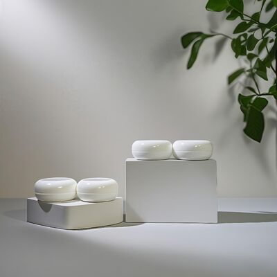 Frascos de creme cosmético planos redondos de plástico de 20 ml e 40 ml para produtos de loção de creme