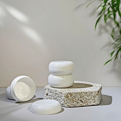 Frascos de creme cosmético planos redondos de plástico de 20 ml e 40 ml para produtos de loção de creme