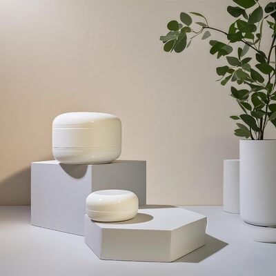 Frascos de creme cosmético planos redondos de plástico de 20 ml e 40 ml para produtos de loção de creme