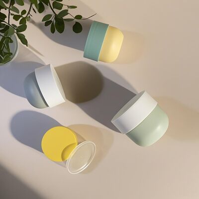 Garrafa de plástico PP de qualidade alimentar com tampa de parafuso e rótulo impresso com UV para 150-500 ml de cremes cosméticos para rosto e corpo (pacote de alegria)