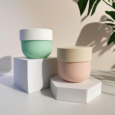 Garrafa de plástico PP de qualidade alimentar com tampa de parafuso e rótulo impresso com UV para 150-500 ml de cremes cosméticos para rosto e corpo (pacote de alegria)