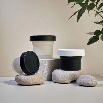 Pote Plástico PP de Grau Alimentício 50-120ml com Base PET para Creme Cosmético, Loção Corporal, Lanche, Doce, Geleia, Armazenamento de Leite