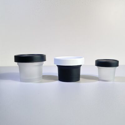 Pote Plástico PP de Grau Alimentício 50-120ml com Base PET para Creme Cosmético, Loção Corporal, Lanche, Doce, Geleia, Armazenamento de Leite