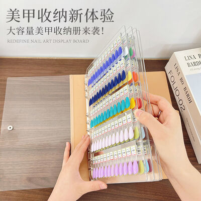 Livro de Cartões Coloridos Magnéticos de Acrílico para Ferramenta de Pré-formato de Nail Art para Criar Estilo com Amostra de Exibição de Cola de Esmalte
