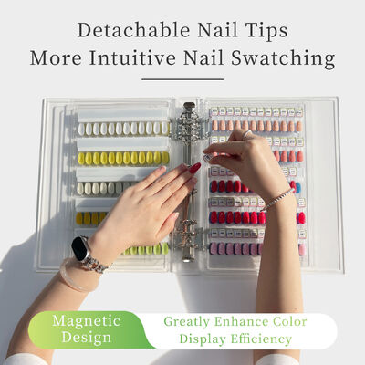 Displayboard de arte de unhas transparente acrílico magnético desmontável 120/180/240 cores livro ferramenta de plástico para pontas de unhas feita de gel
