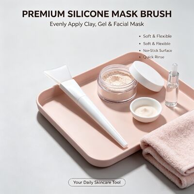 Aplicador de máscara facial de silicone macio, escova com cabo de silicone, creme de cuidados com a pele, espátula cosmética reutilizável, aplicação de mistura de máscara facial