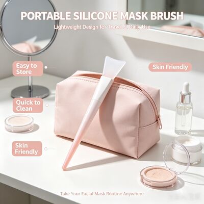 Aplicador de máscara facial de silicone macio, escova com cabo de silicone, creme de cuidados com a pele, espátula cosmética reutilizável, aplicação de mistura de máscara facial