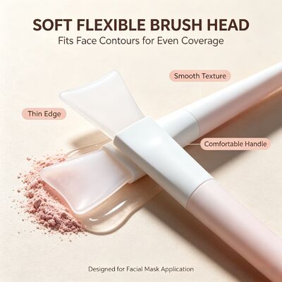 Aplicador de máscara facial de silicone macio, escova com cabo de silicone, creme de cuidados com a pele, espátula cosmética reutilizável, aplicação de mistura de máscara facial