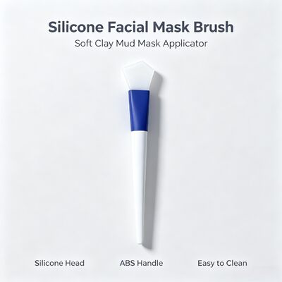 Pincel de Silicone para Máscara Facial, Aplicador de Máscara de Lama de Argila Macia com Cabeça de Silicone e Cabo de ABS para Aplicação Uniforme de Skincare