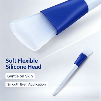 Pincel de Silicone para Máscara Facial, Aplicador de Máscara de Lama de Argila Macia com Cabeça de Silicone e Cabo de ABS para Aplicação Uniforme de Skincare