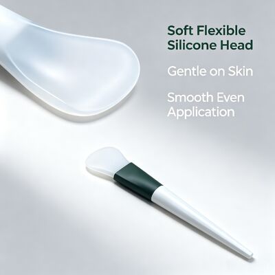 Escova de máscara de espátula de silicone, aplicador de máscara de lama facial macio com cabeça de silicone e alça ABS para aplicação de cuidados com a pele
