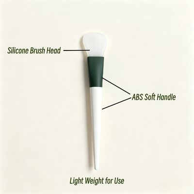 Escova de máscara de espátula de silicone, aplicador de máscara de lama facial macio com cabeça de silicone e alça ABS para aplicação de cuidados com a pele