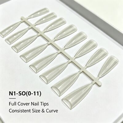 Conjunto de Tips de Unhas Postiças Transparentes de Cobertura Total em ABS para Unhas Press On, Extensão de Salão, Nail Art DIY e Fornecimento por Atacado