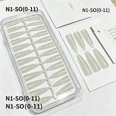 Conjunto de Tips de Unhas Postiças Transparentes de Cobertura Total em ABS para Unhas Press On, Extensão de Salão, Nail Art DIY e Fornecimento por Atacado