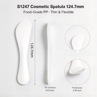 S1247 Spatula de Mistura de Cosméticos PP de Grau Alimentar para Salão de Beleza. Ideal para misturar pó de máscara e pasta de creme de beleza. Perfeito para salões de beleza, estúdios de spa e cuidados de pele caseiros.
