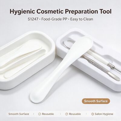 S1247 Spatula de Mistura de Cosméticos PP de Grau Alimentar para Salão de Beleza. Ideal para misturar pó de máscara e pasta de creme de beleza. Perfeito para salões de beleza, estúdios de spa e cuidados de pele caseiros.